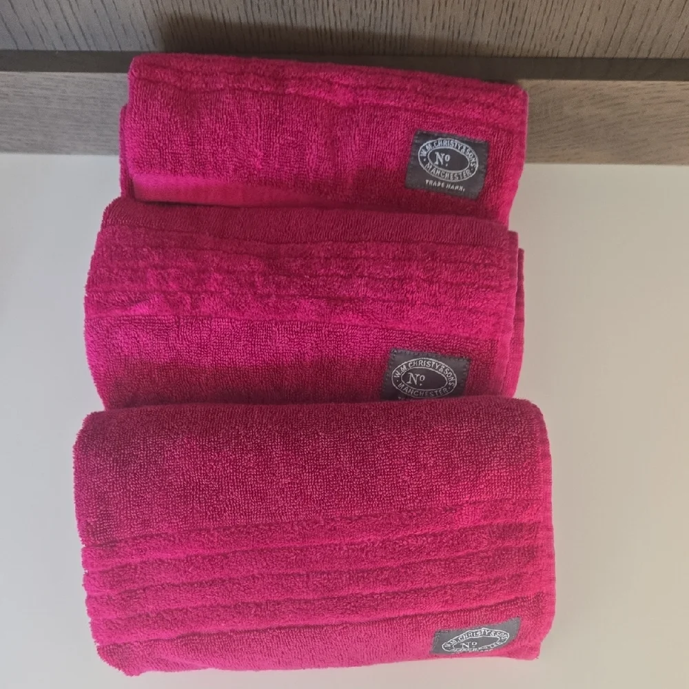 Pink Turkish Cotton Hand Towels - set of 3